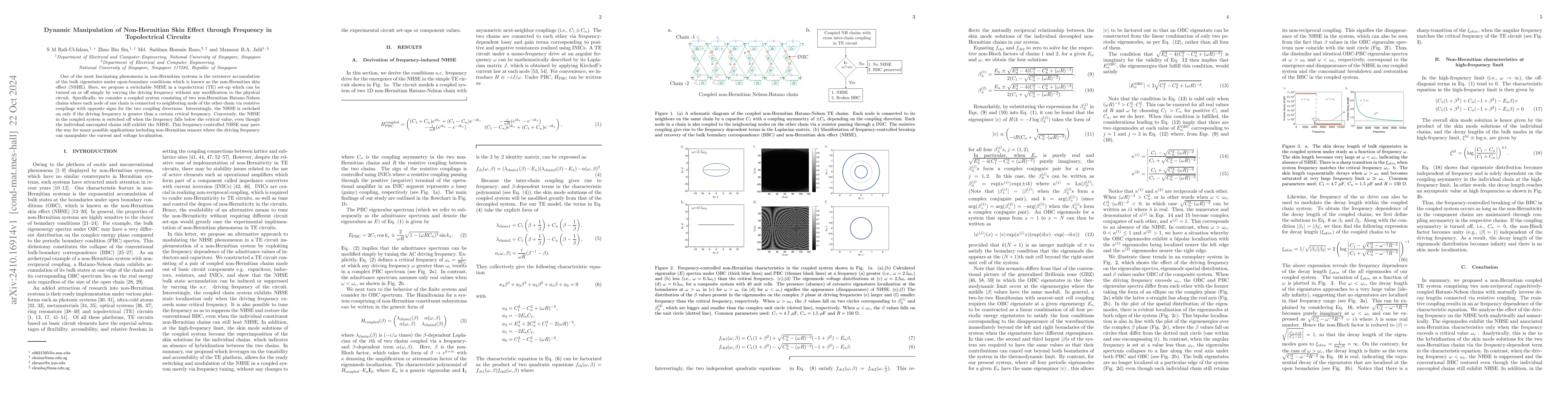 Thumbnail for Dynamic Manipulation of Non-Hermitian Skin Effect through Frequency in
  Topolectrical Circuits