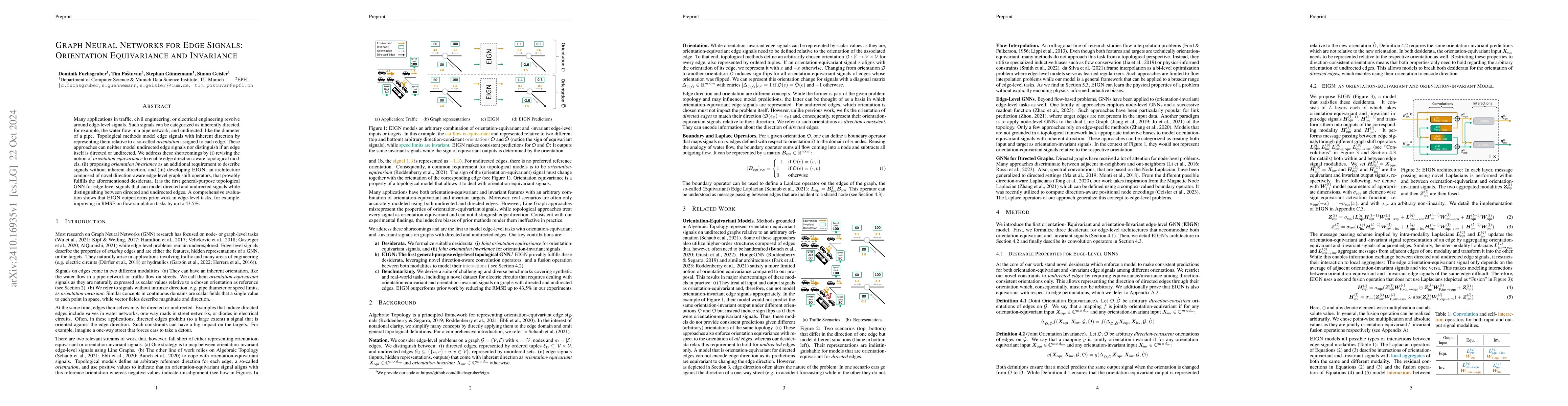 Thumbnail for Graph Neural Networks for Edge Signals: Orientation Equivariance and
  Invariance
