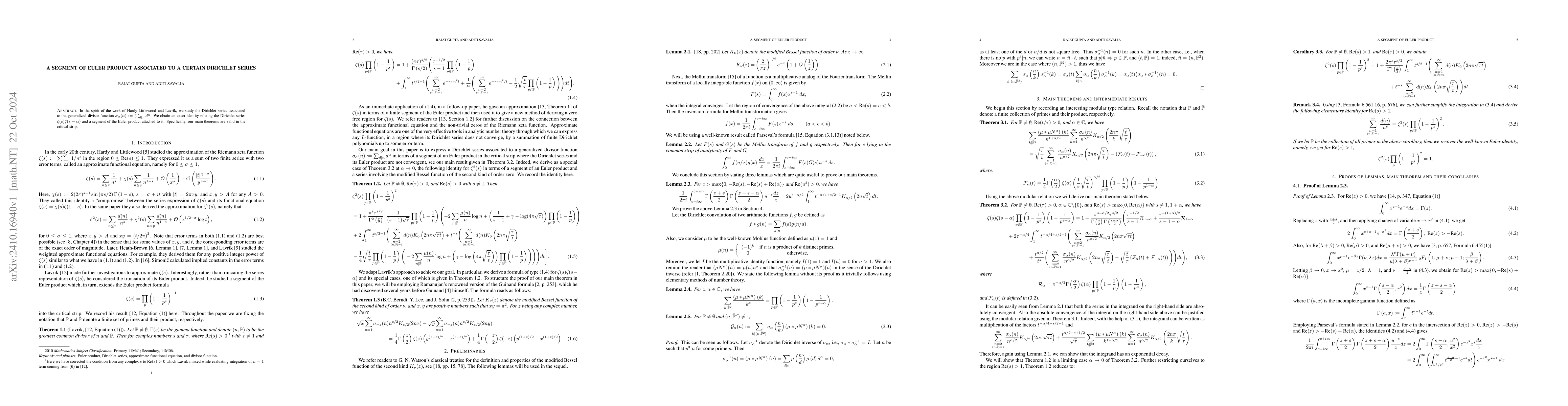 Thumbnail for A segment of Euler product associated to a certain Dirichlet series