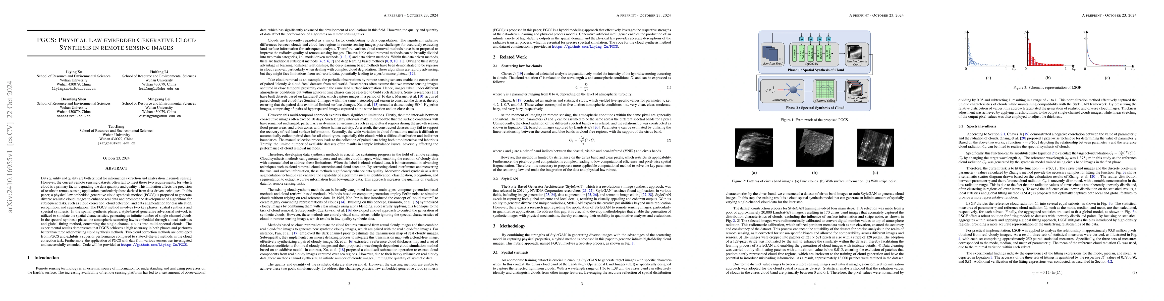 Thumbnail for PGCS: Physical Law embedded Generative Cloud Synthesis in Remote Sensing
  Images