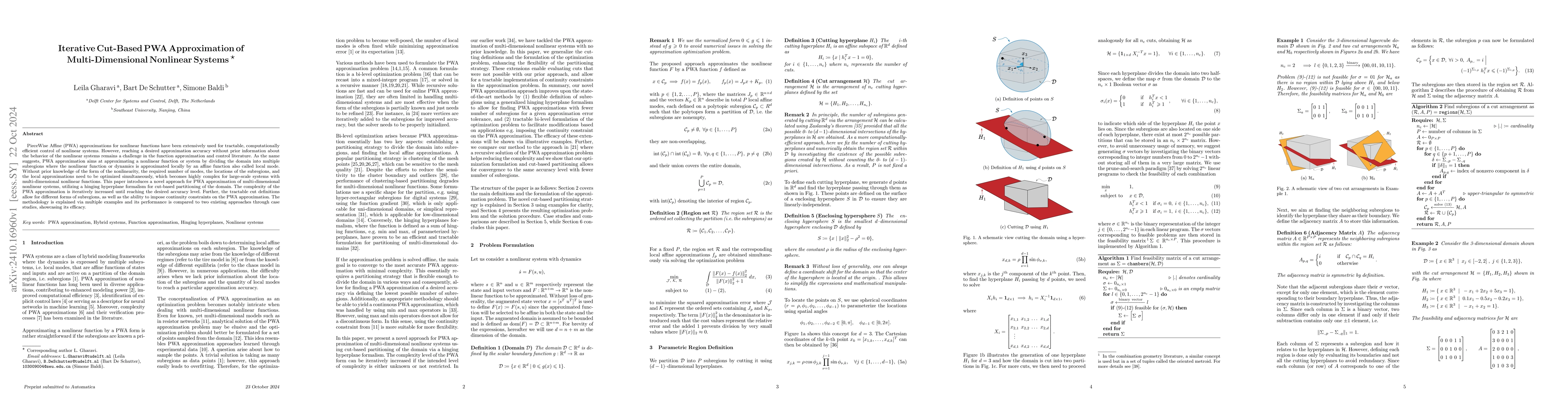 Thumbnail for Iterative Cut-Based PWA Approximation of Multi-Dimensional Nonlinear
  Systems