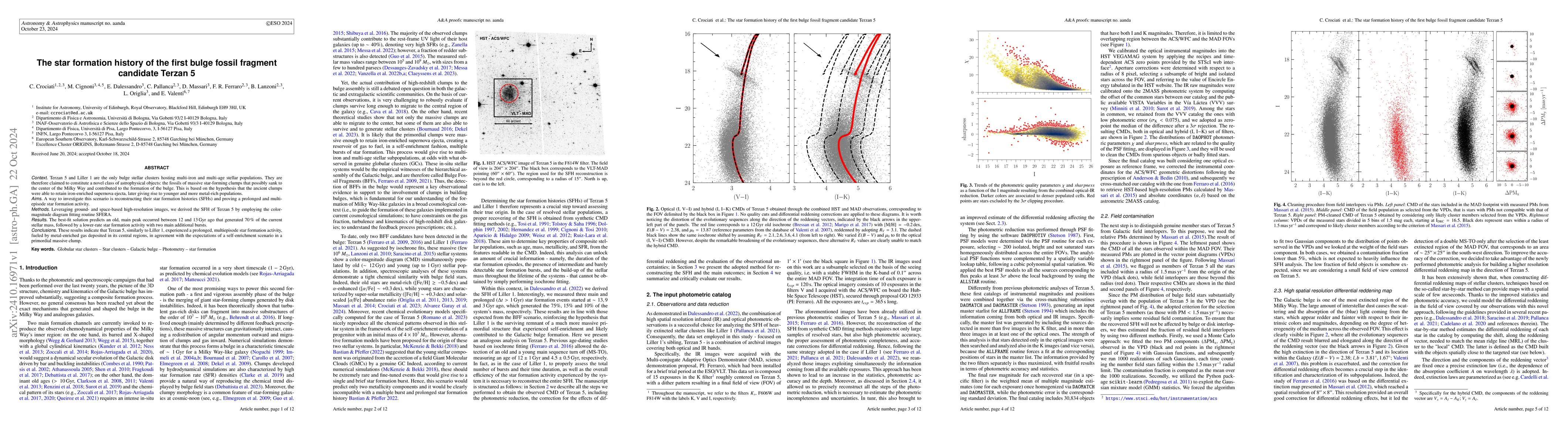 Thumbnail for The star formation history of the first bulge fossil fragment candidate
  Terzan 5