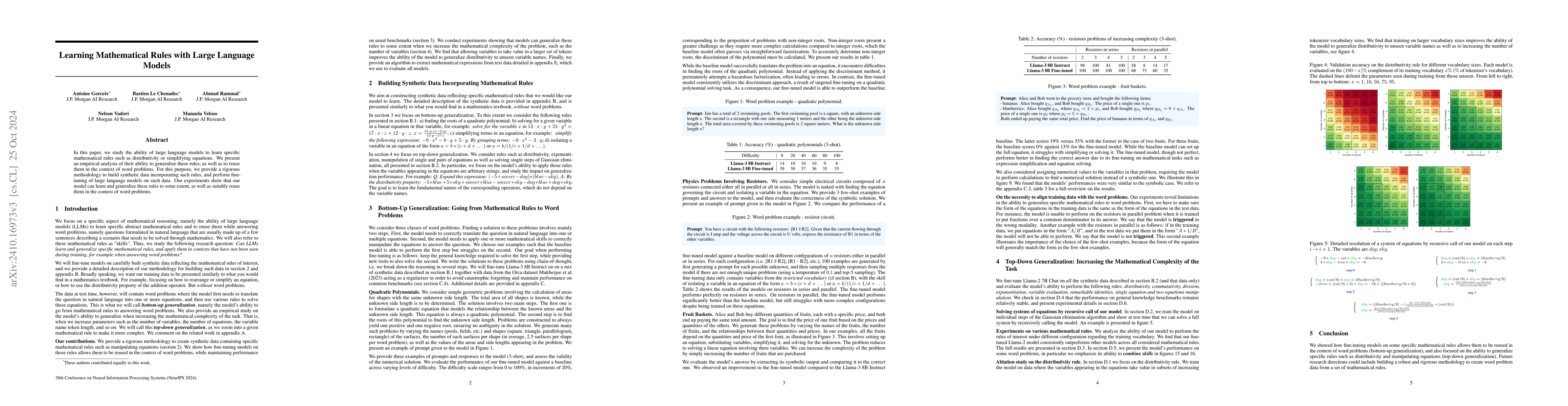 Thumbnail for Learning Mathematical Rules with Large Language Models