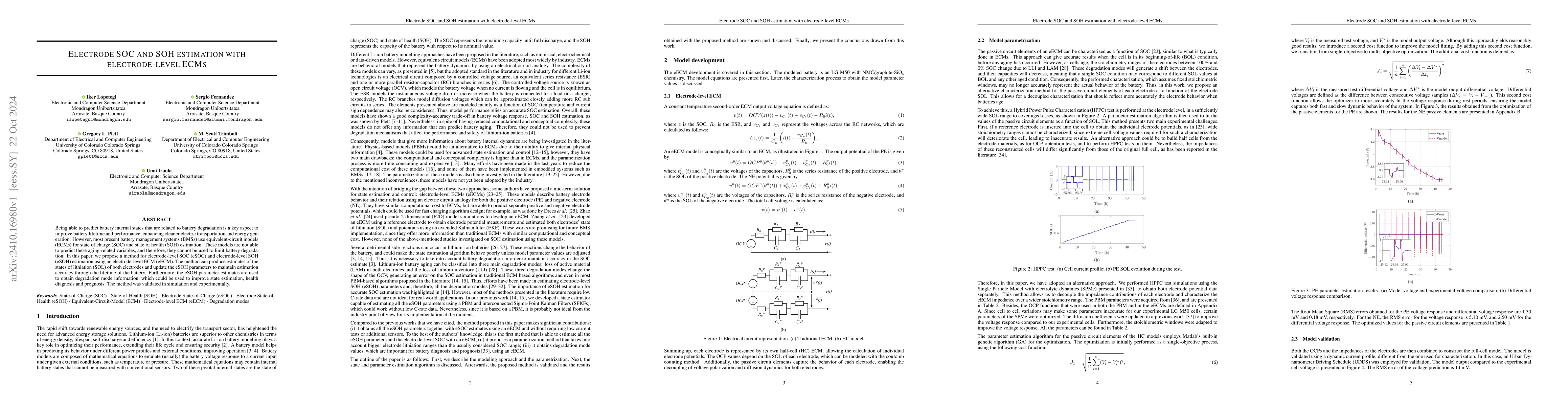 Thumbnail for Electrode SOC and SOH estimation with electrode-level ECMs