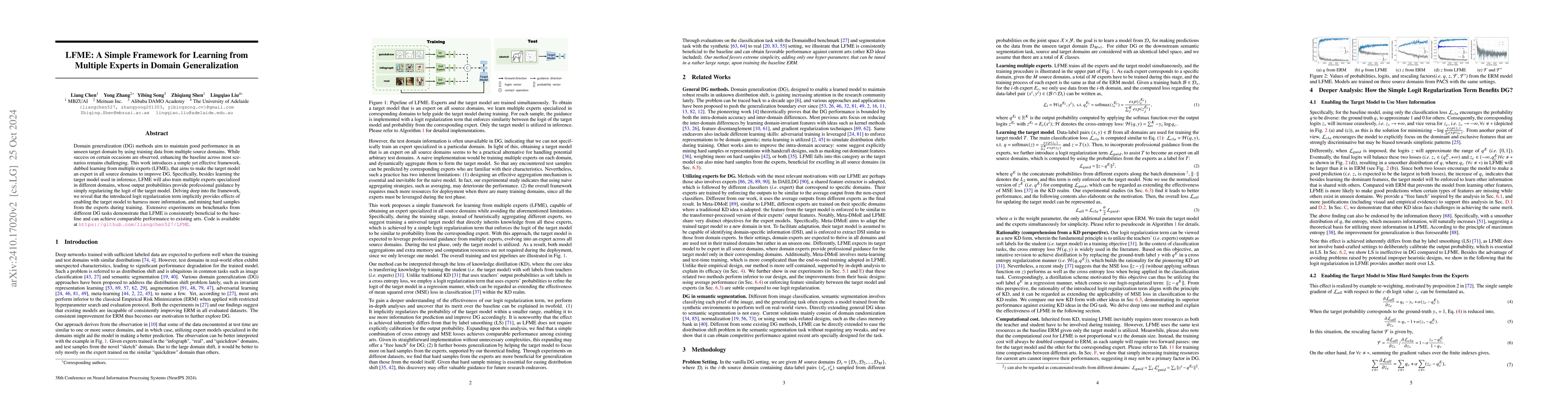 Thumbnail for LFME: A Simple Framework for Learning from Multiple Experts in Domain
  Generalization