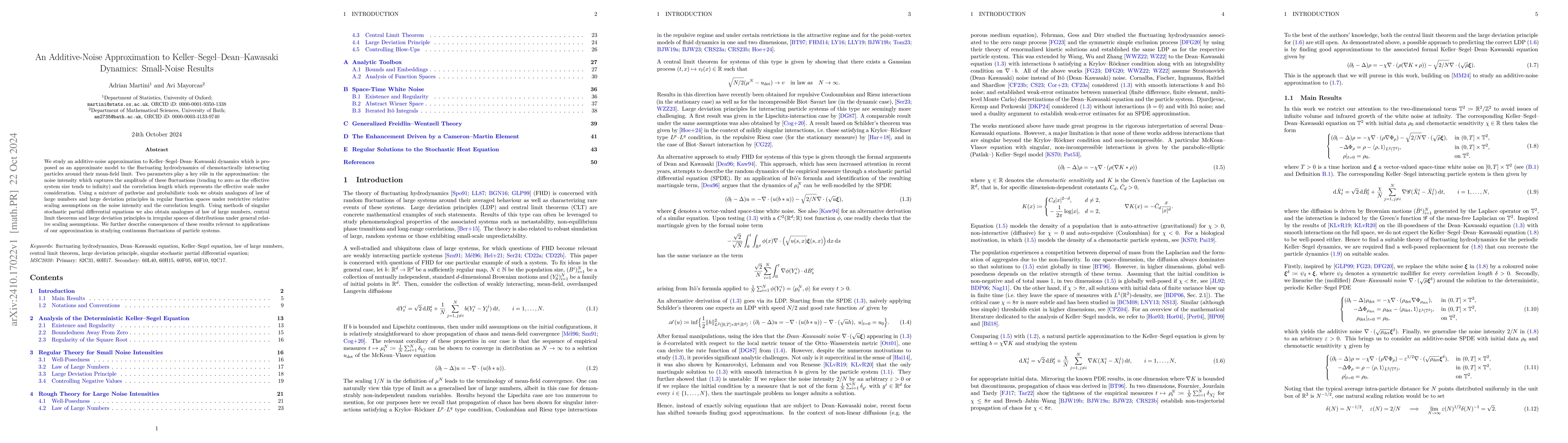 Thumbnail for An Additive-Noise Approximation to Keller-Segel-Dean-Kawasaki Dynamics:
  Small-Noise Results