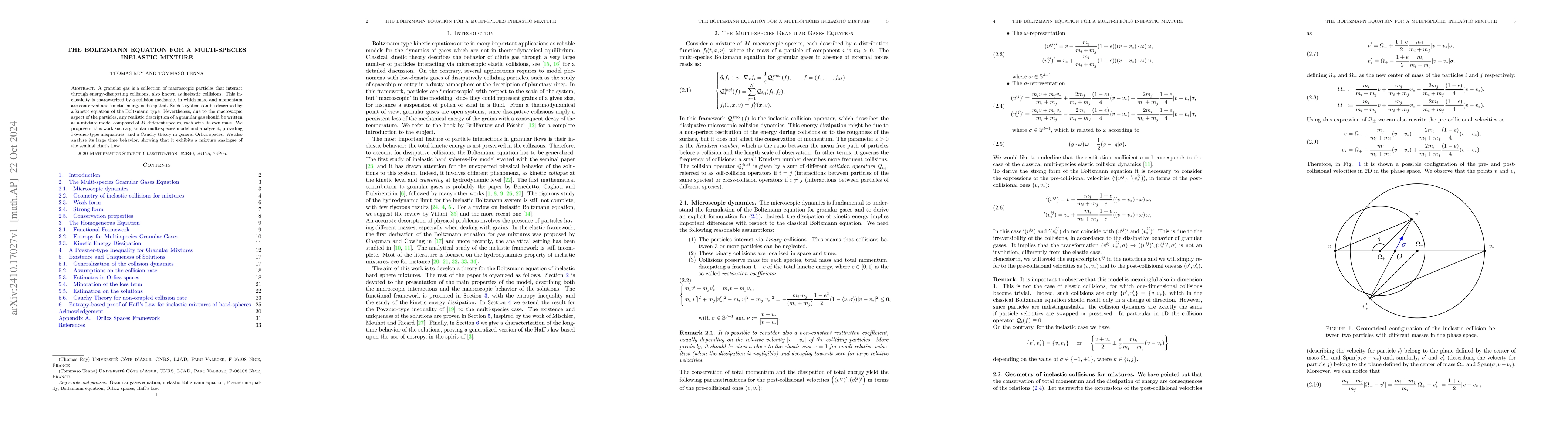 Thumbnail for The Boltzmann equation for a multi-species inelastic mixture