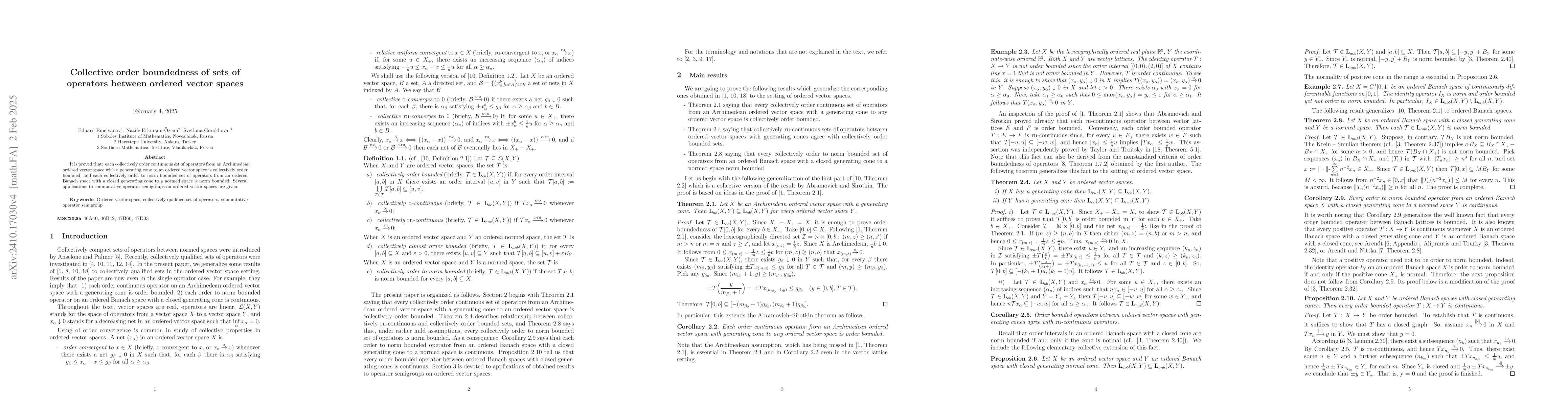 Thumbnail for Collective order boundedness of sets of operators between ordered vector
  spaces
