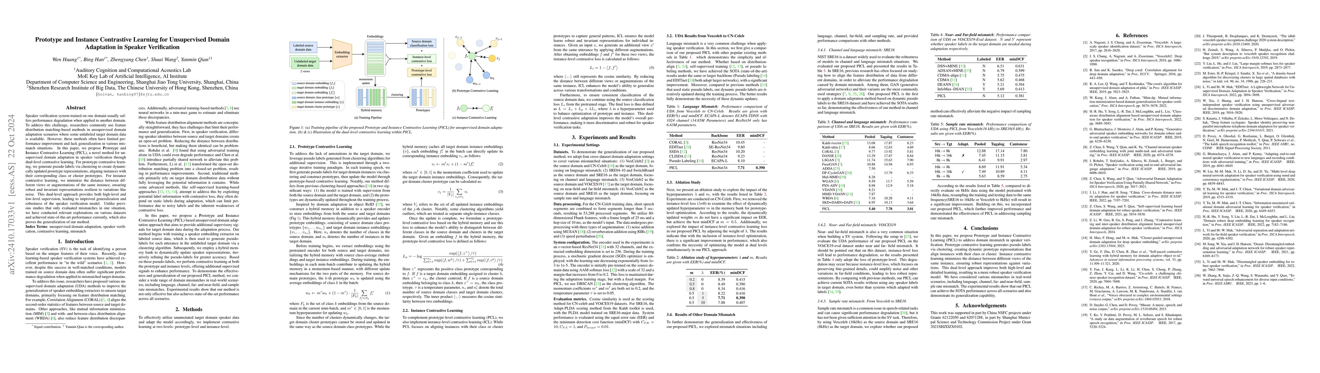 Thumbnail for Prototype and Instance Contrastive Learning for Unsupervised Domain
  Adaptation in Speaker Verification