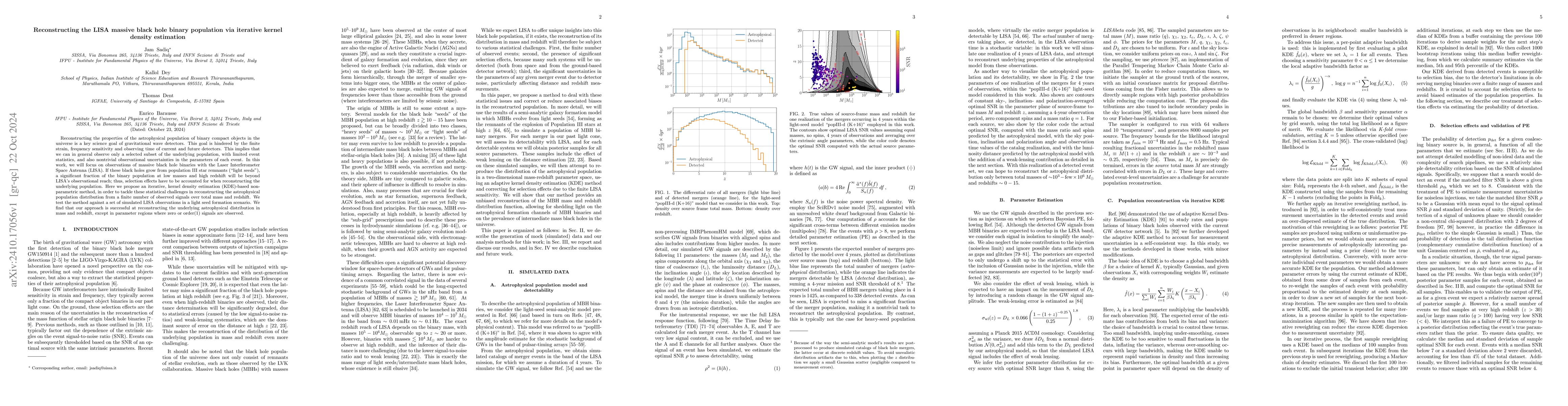 Thumbnail for Reconstructing the LISA massive black hole binary population via
  iterative kernel density estimation