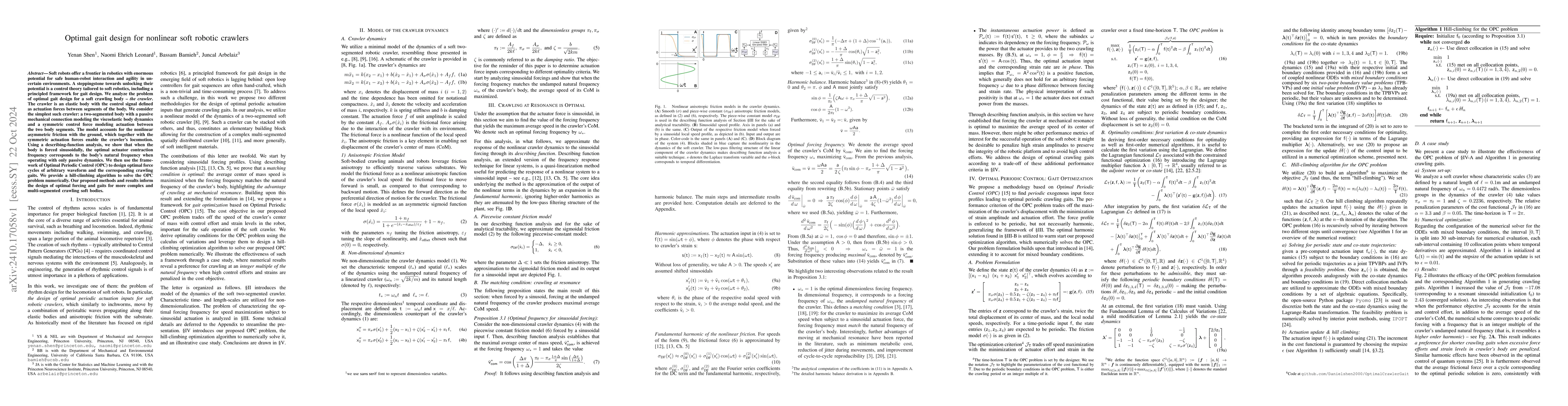 Thumbnail for Optimal gait design for nonlinear soft robotic crawlers