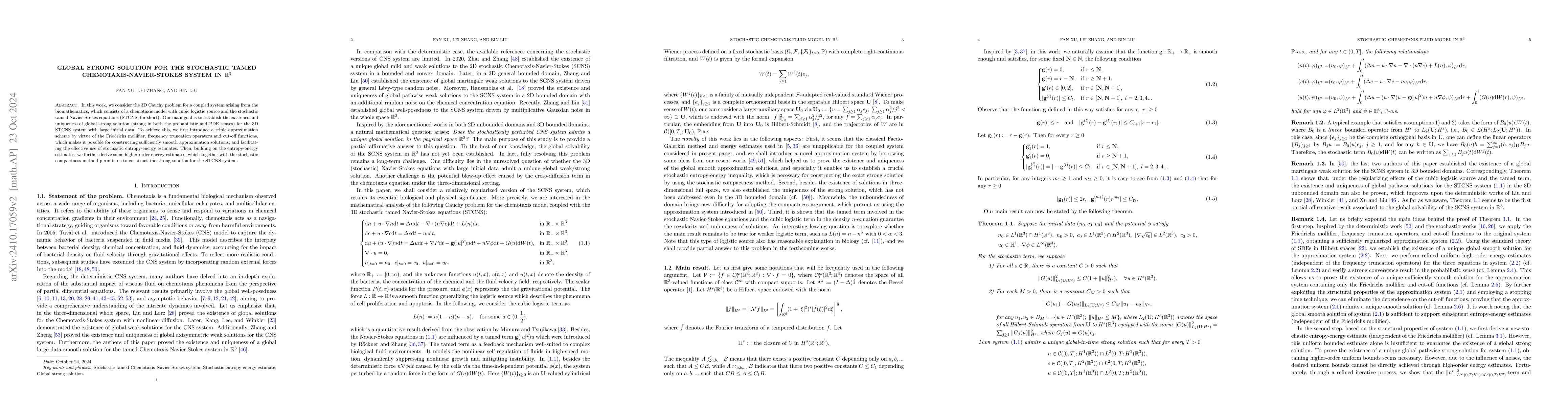 Thumbnail for Global strong solution for the stochastic tamed Chemotaxis-Navier-Stokes
  system in $\mathbb{R}^3$