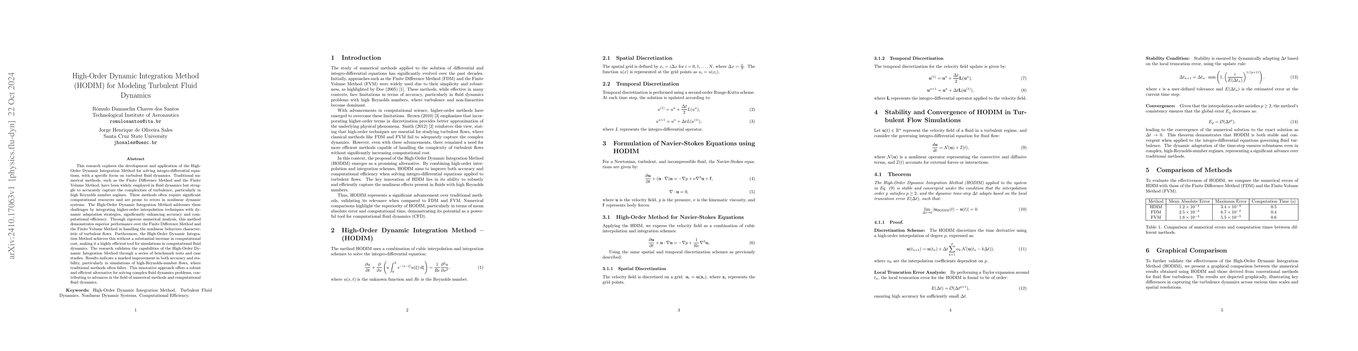 Thumbnail for High-Order Dynamic Integration Method (HODIM) for Modeling Turbulent
  Fluid Dynamics