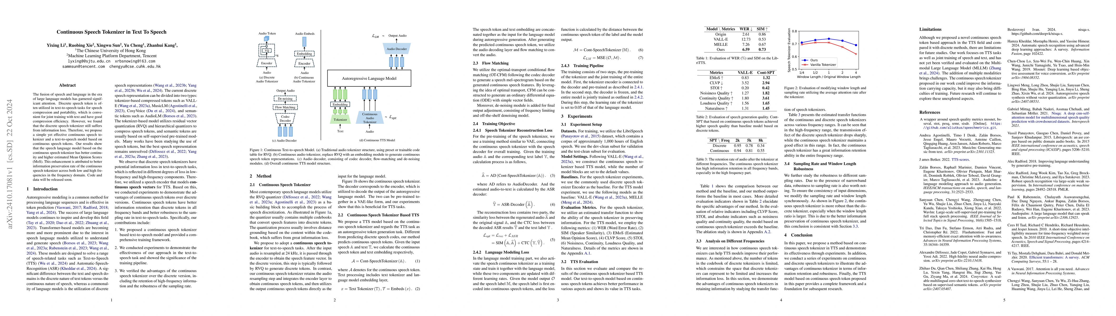 Thumbnail for Continuous Speech Tokenizer in Text To Speech
