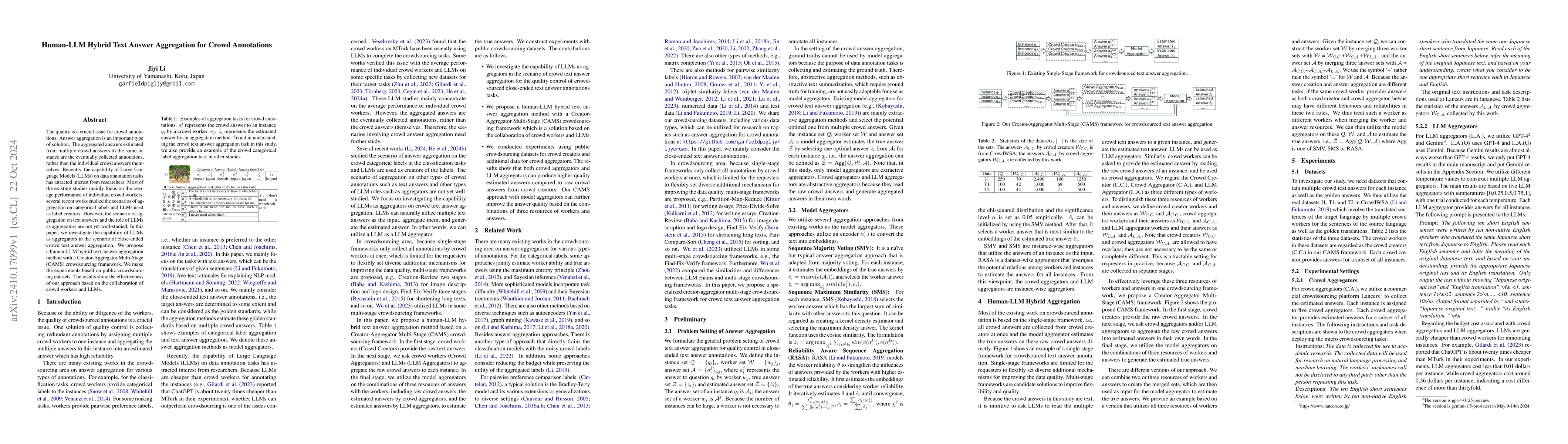 Thumbnail for Human-LLM Hybrid Text Answer Aggregation for Crowd Annotations