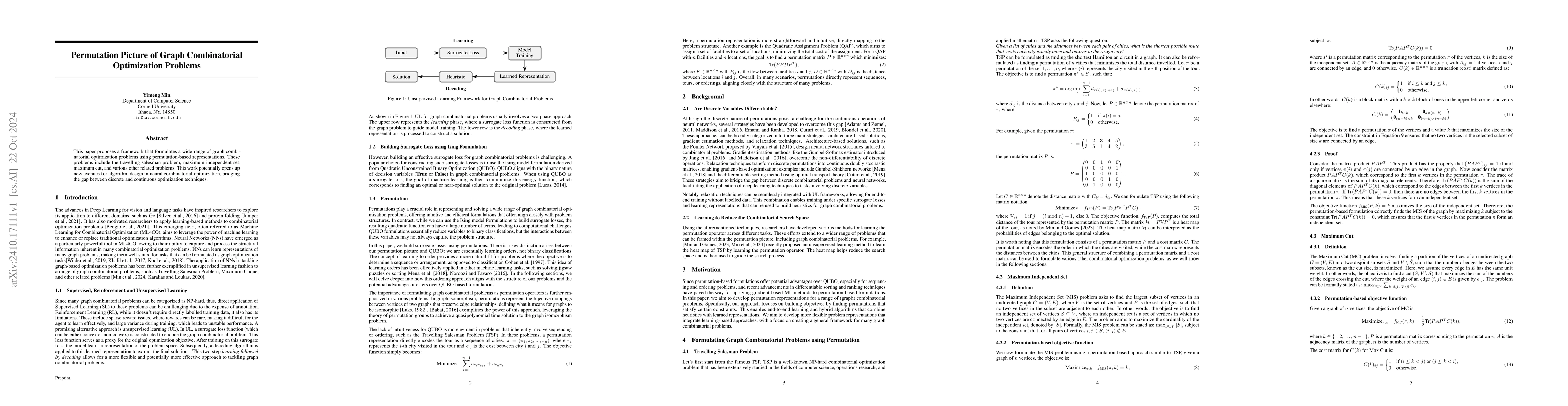 Thumbnail for Permutation Picture of Graph Combinatorial Optimization Problems