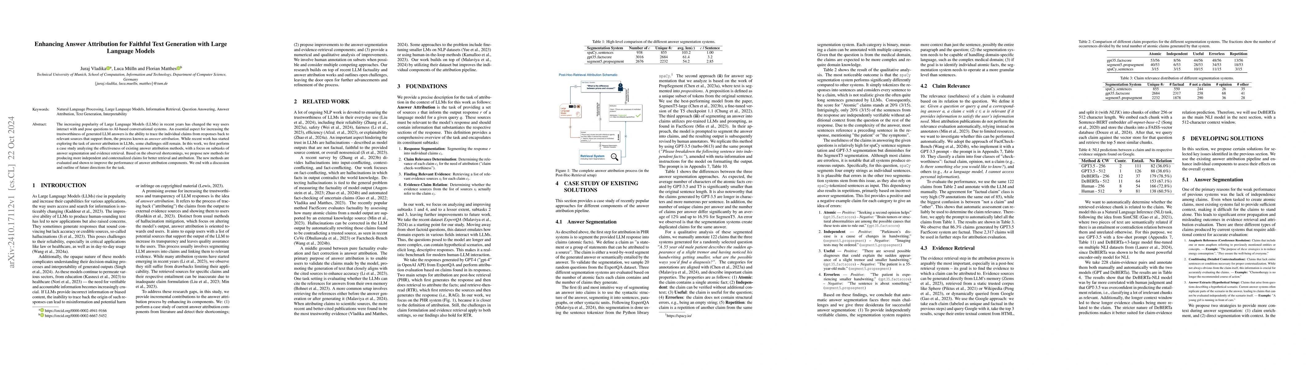 Thumbnail for Enhancing Answer Attribution for Faithful Text Generation with Large
  Language Models