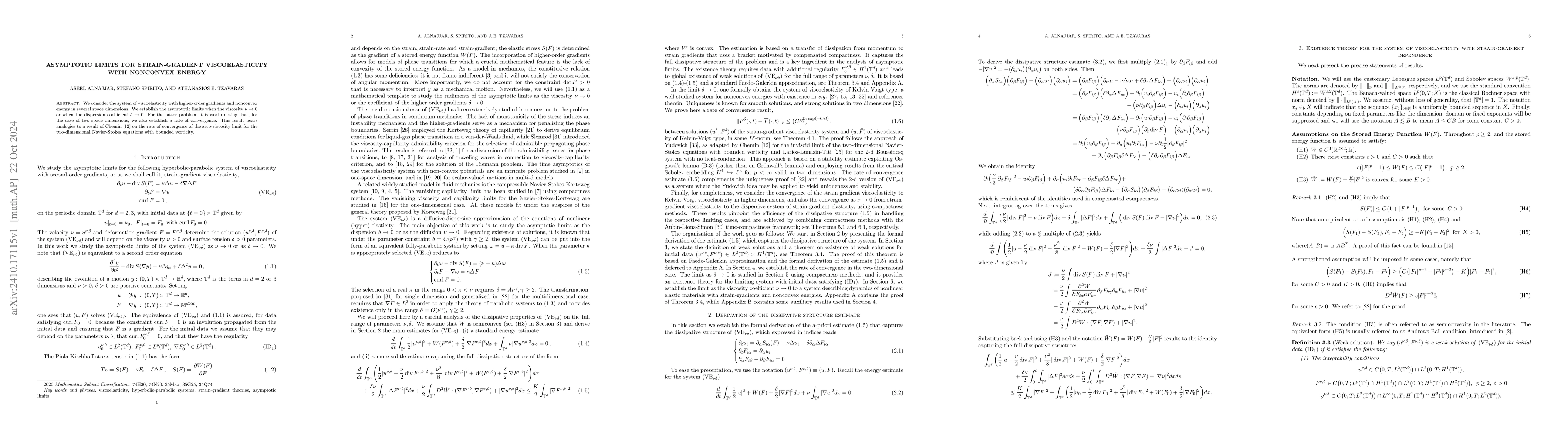 Thumbnail for Asymptotic Limits for Strain-Gradient Viscoelasticity with Nonconvex
  Energy