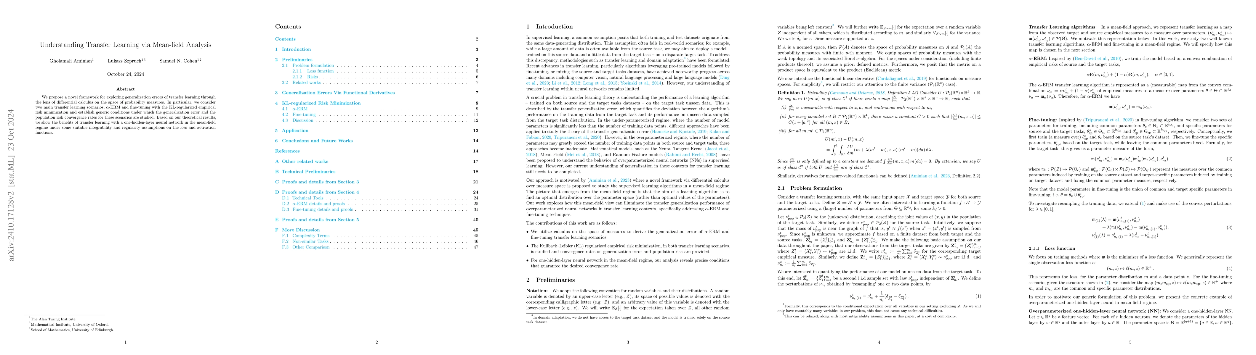 Thumbnail for Understanding Transfer Learning via Mean-field Analysis