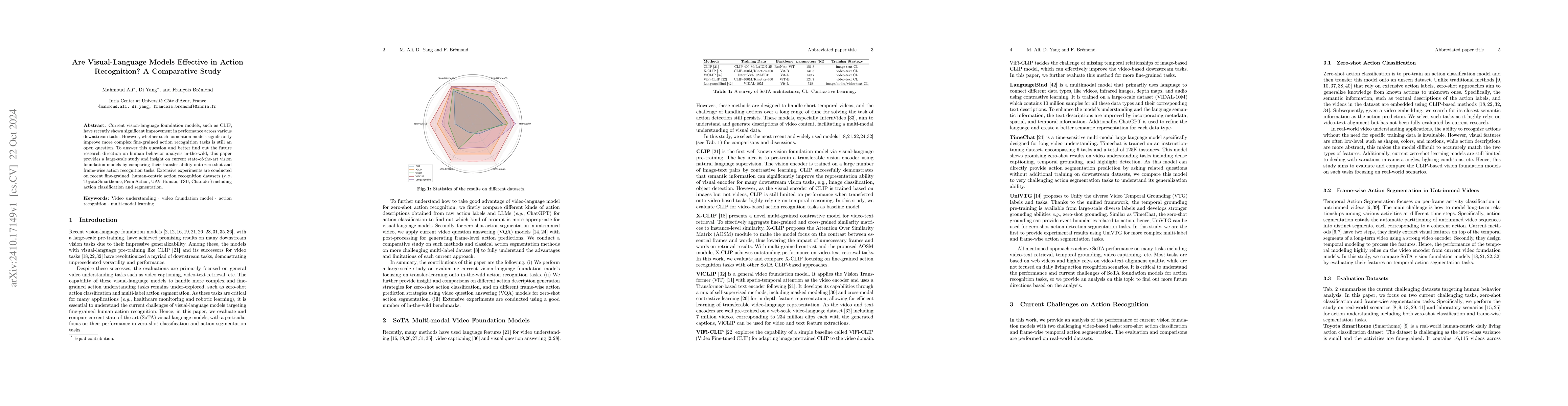 Thumbnail for Are Visual-Language Models Effective in Action Recognition? A
  Comparative Study