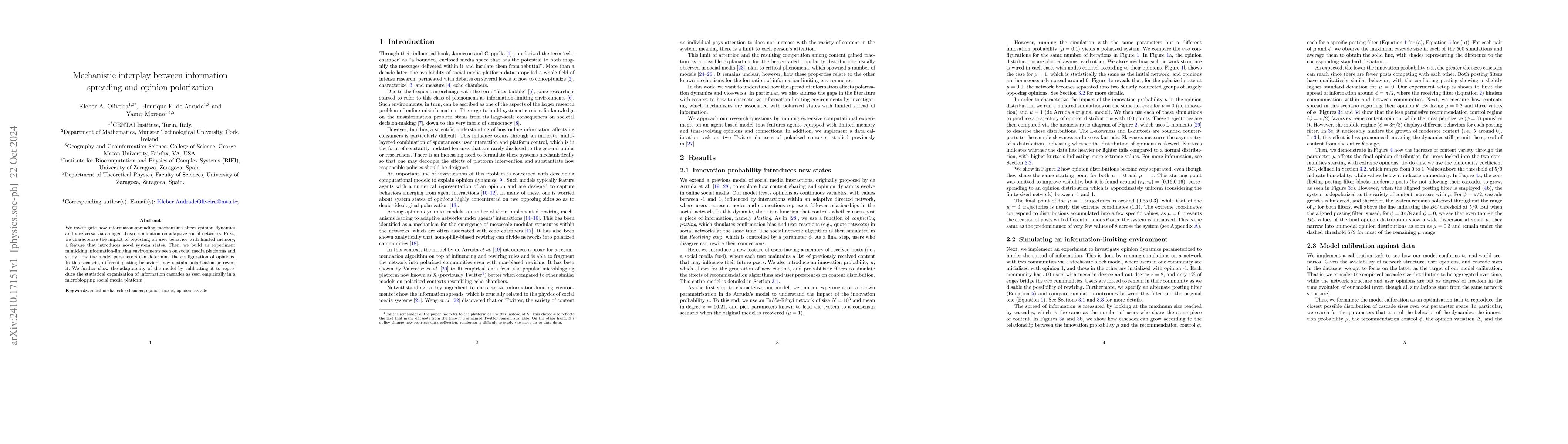 Thumbnail for Mechanistic interplay between information spreading and opinion
  polarization
