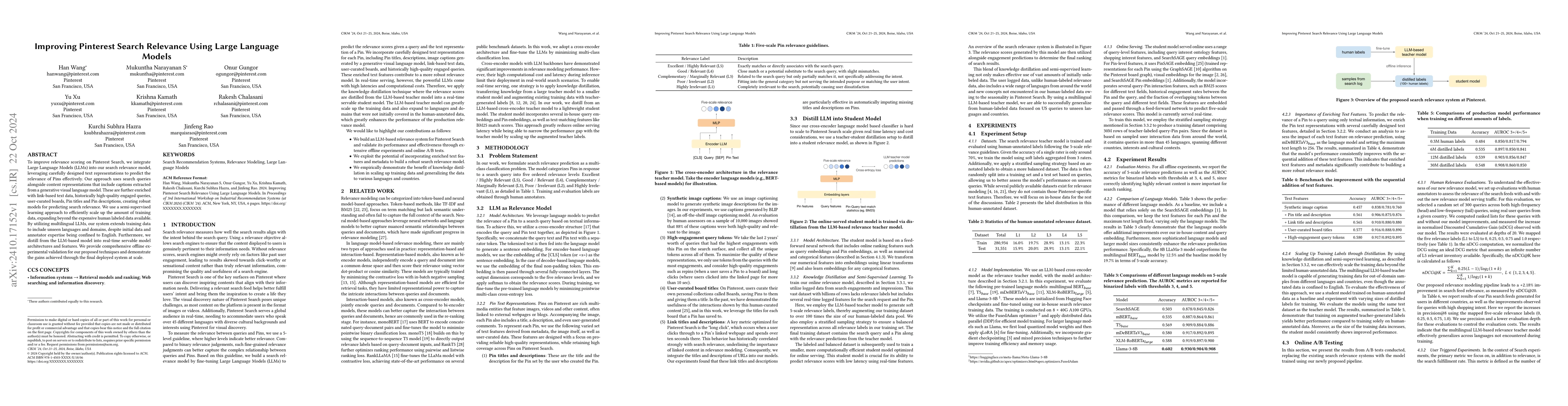Thumbnail for Improving Pinterest Search Relevance Using Large Language Models