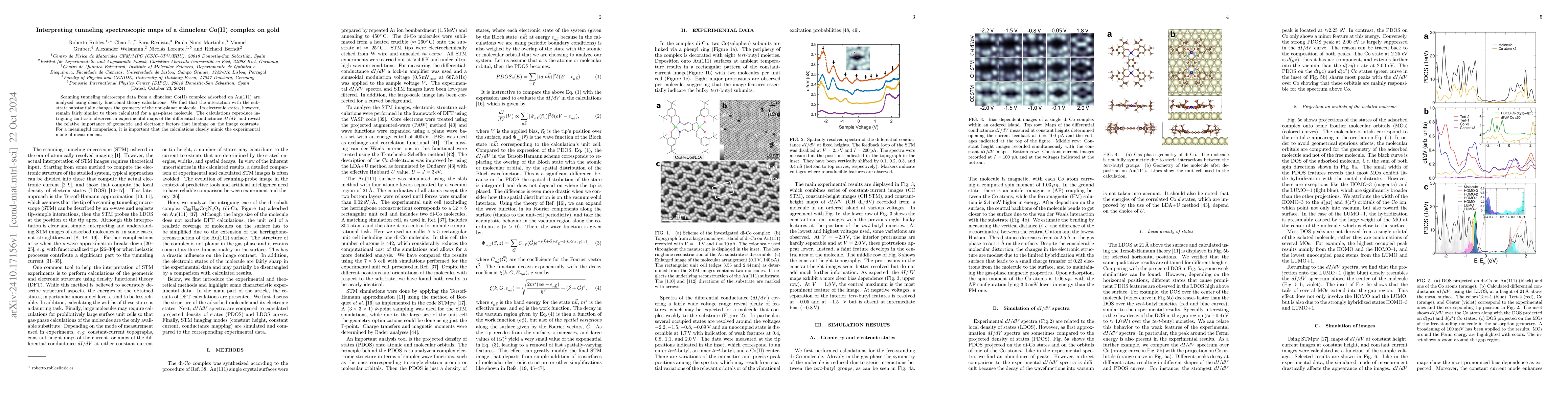 Thumbnail for Interpreting tunneling spectroscopic maps of a dinuclear Co(II) complex
  on gold