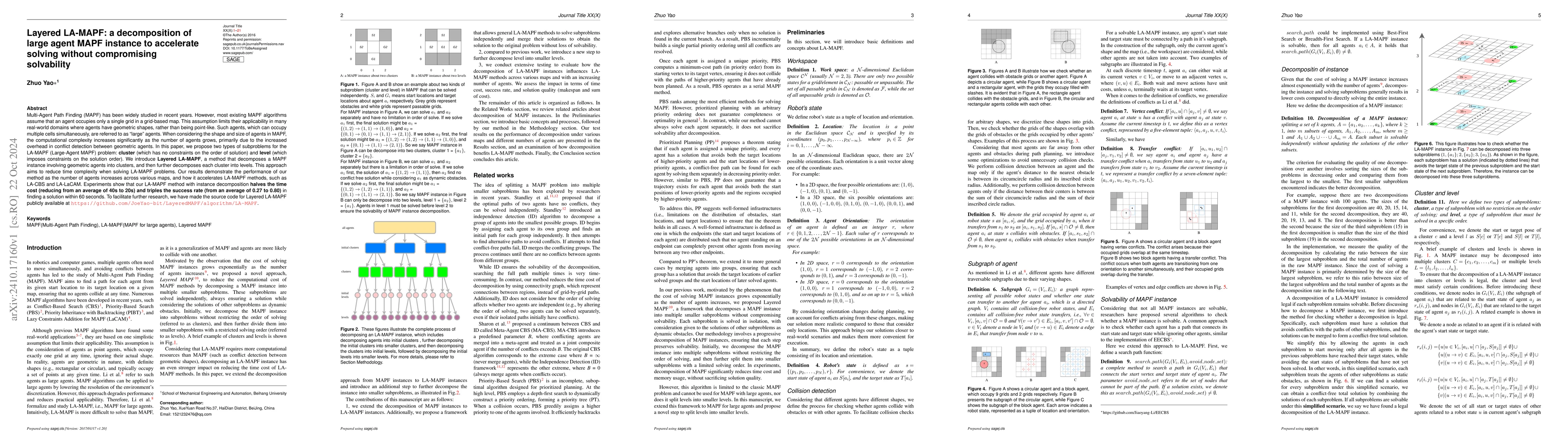 Thumbnail for Layered LA-MAPF: a decomposition of large agent MAPF instance to
  accelerate solving without compromising solvability