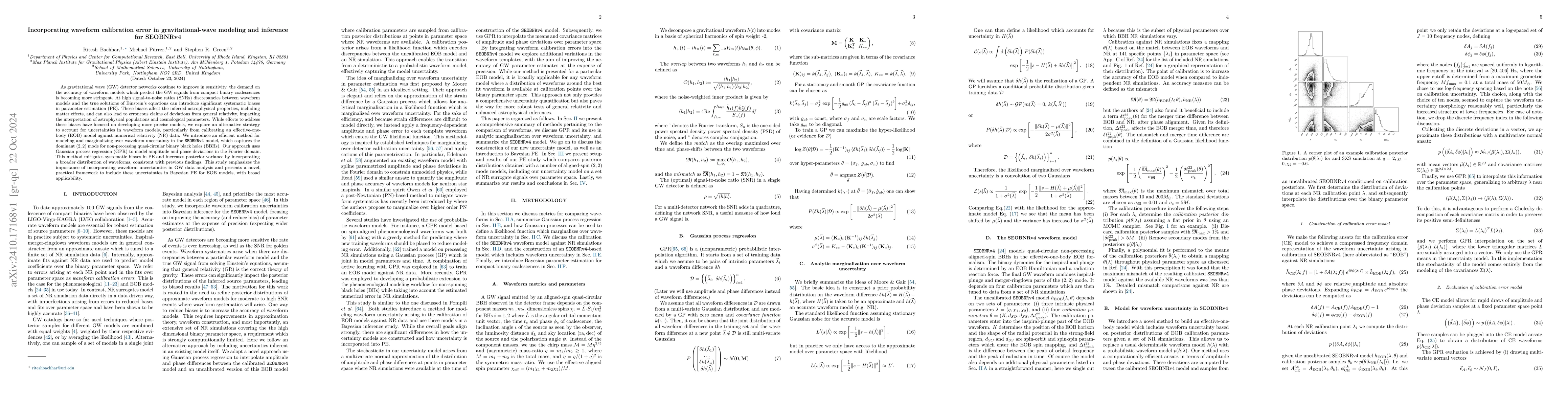 Thumbnail for Incorporating waveform calibration error in gravitational-wave modeling
  and inference for SEOBNRv4