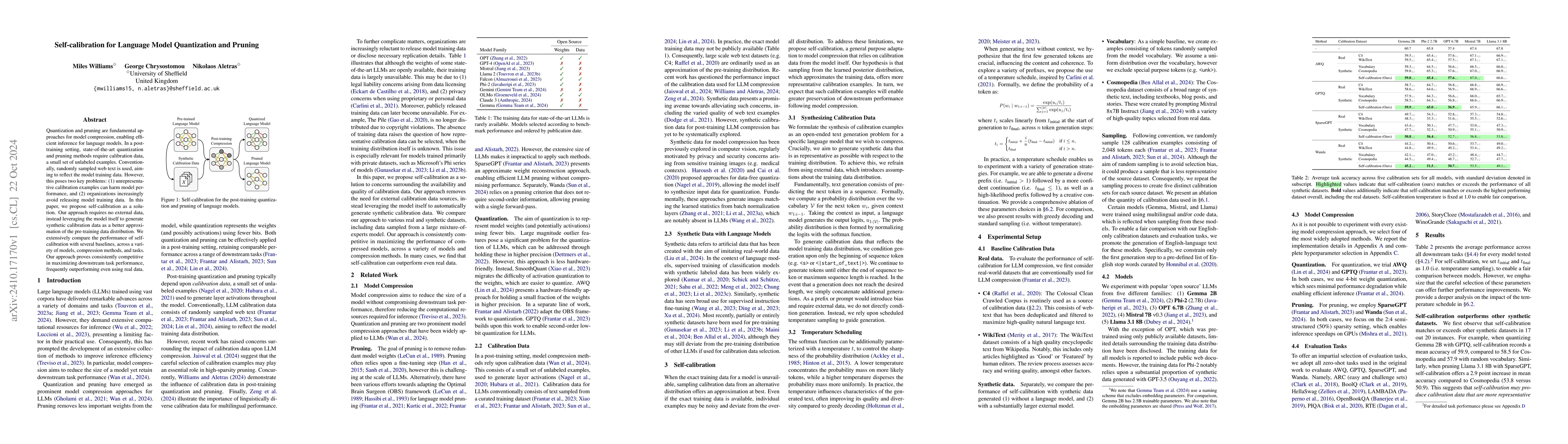 Thumbnail for Self-calibration for Language Model Quantization and Pruning