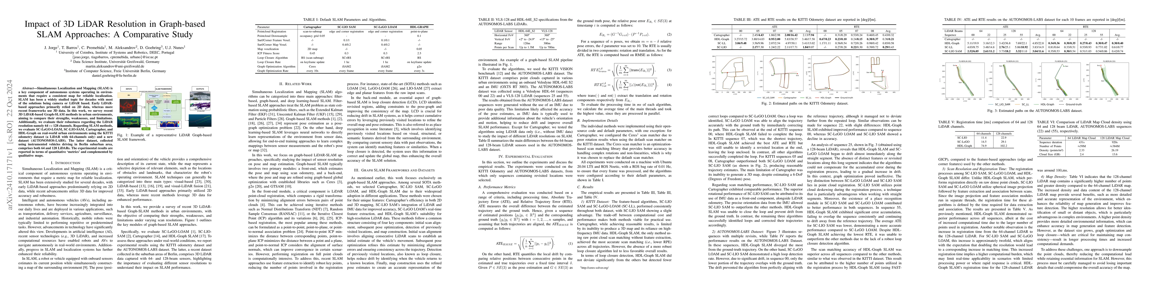 Thumbnail for Impact of 3D LiDAR Resolution in Graph-based SLAM Approaches: A
  Comparative Study