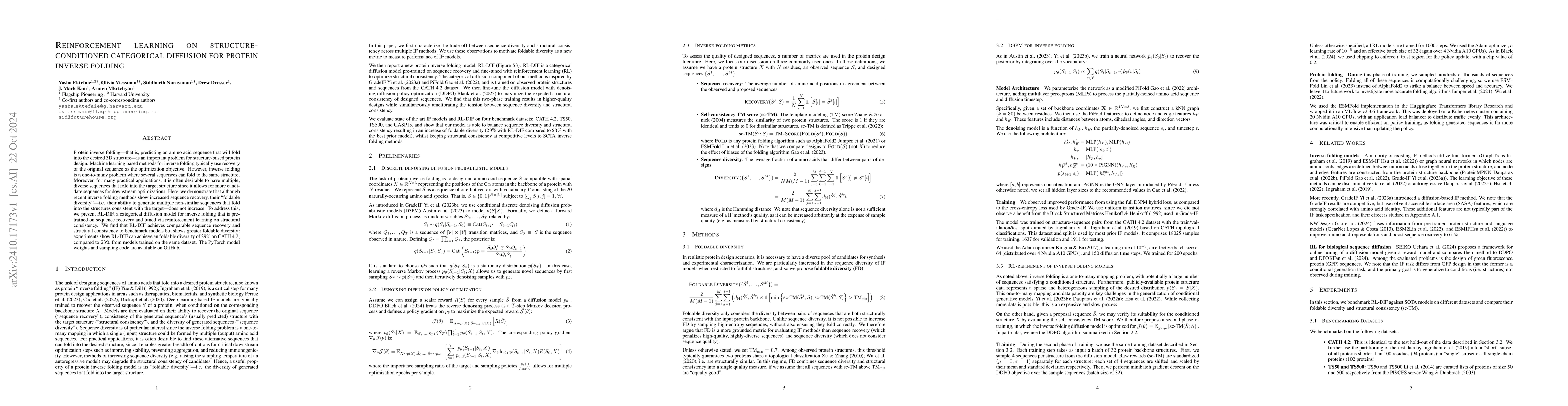 Thumbnail for Reinforcement learning on structure-conditioned categorical diffusion
  for protein inverse folding