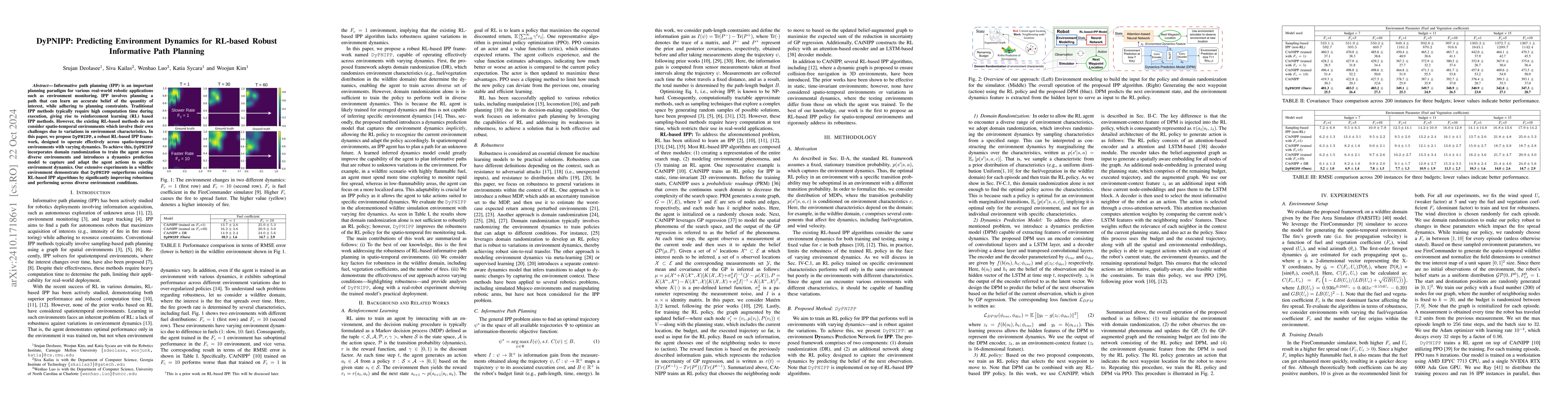 Thumbnail for DyPNIPP: Predicting Environment Dynamics for RL-based Robust Informative
  Path Planning