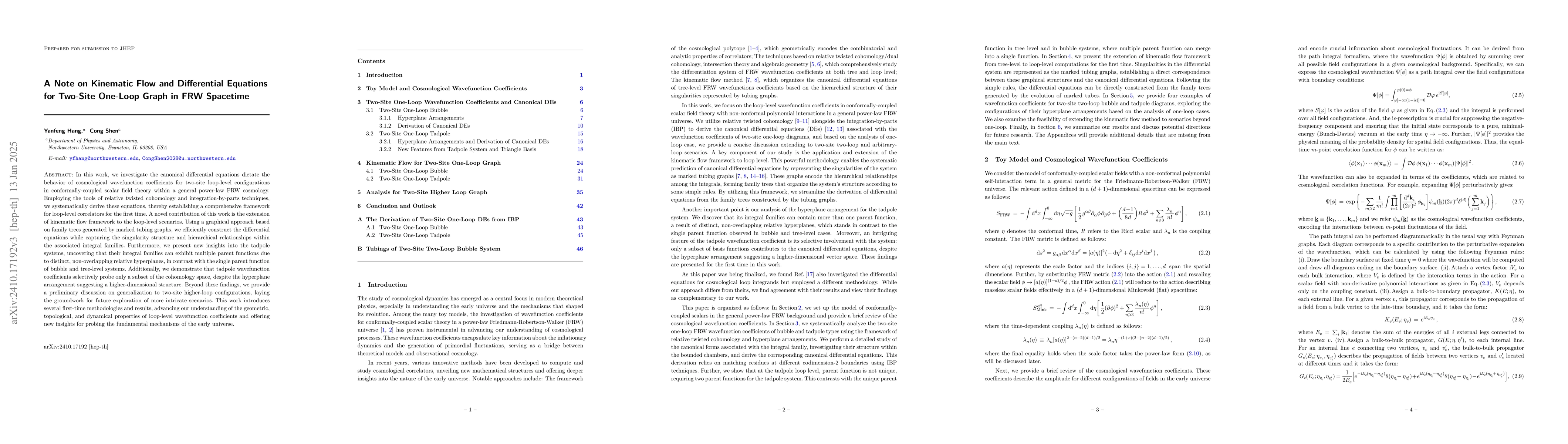Thumbnail for A Note on Kinematic Flow and Differential Equations for Two-Site
  One-Loop Graph in FRW Spacetime