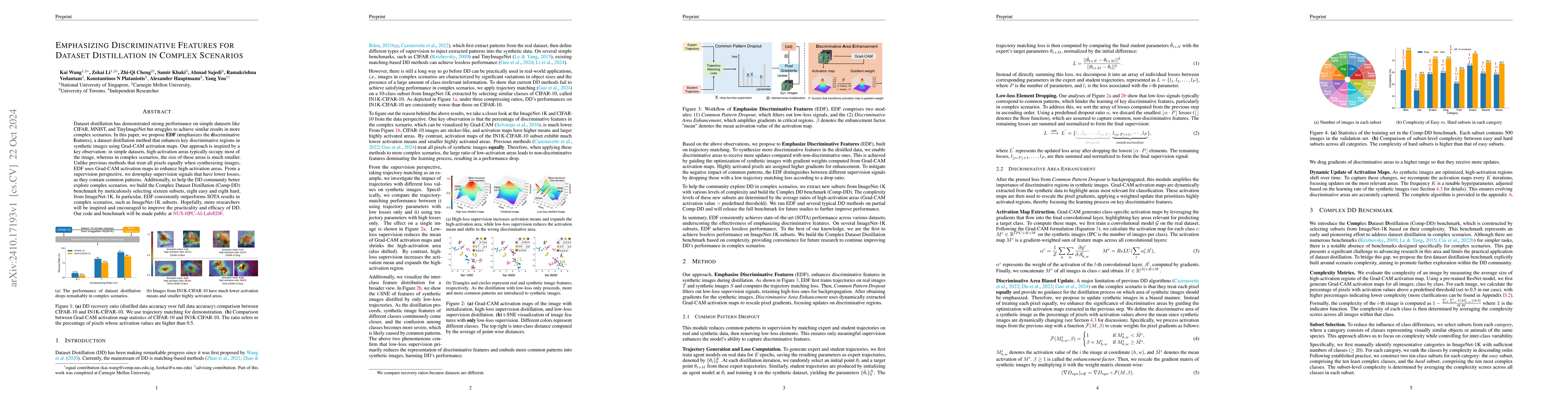 Thumbnail for Emphasizing Discriminative Features for Dataset Distillation in Complex
  Scenarios