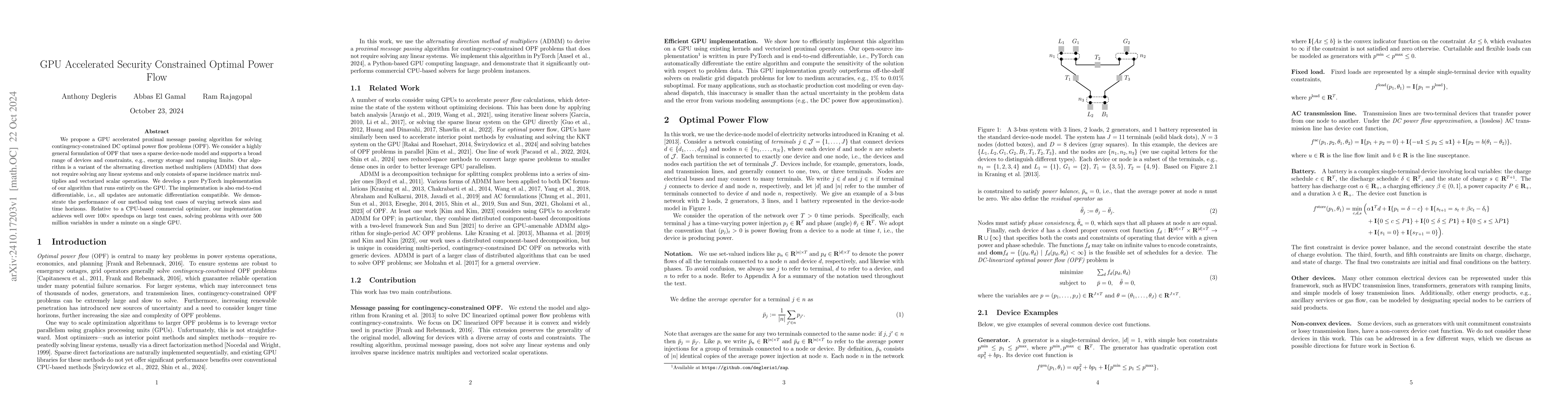 Thumbnail for GPU Accelerated Security Constrained Optimal Power Flow