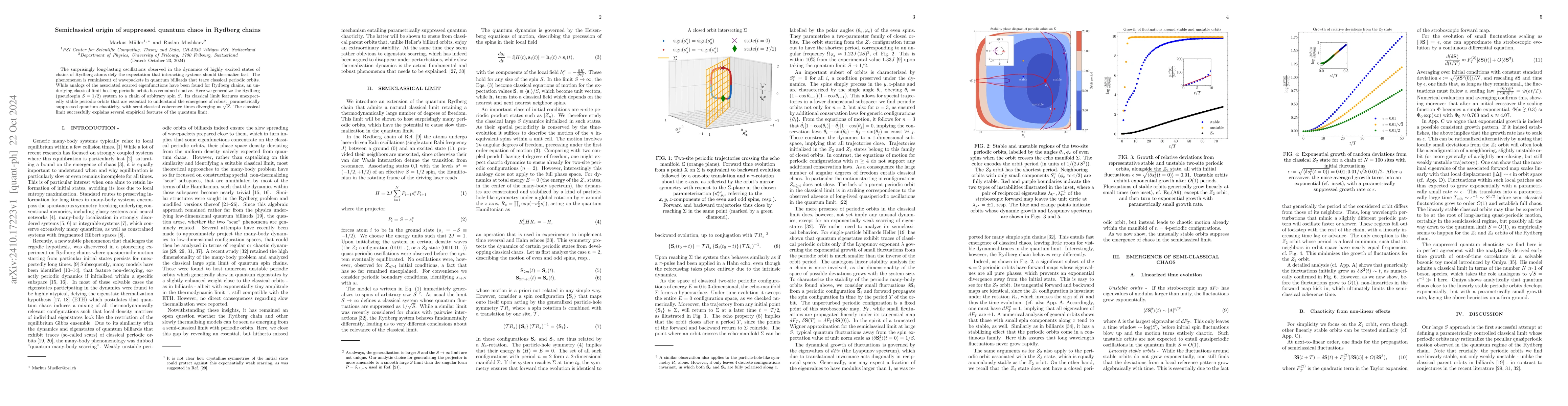 Thumbnail for Semiclassical origin of suppressed quantum chaos in Rydberg chains