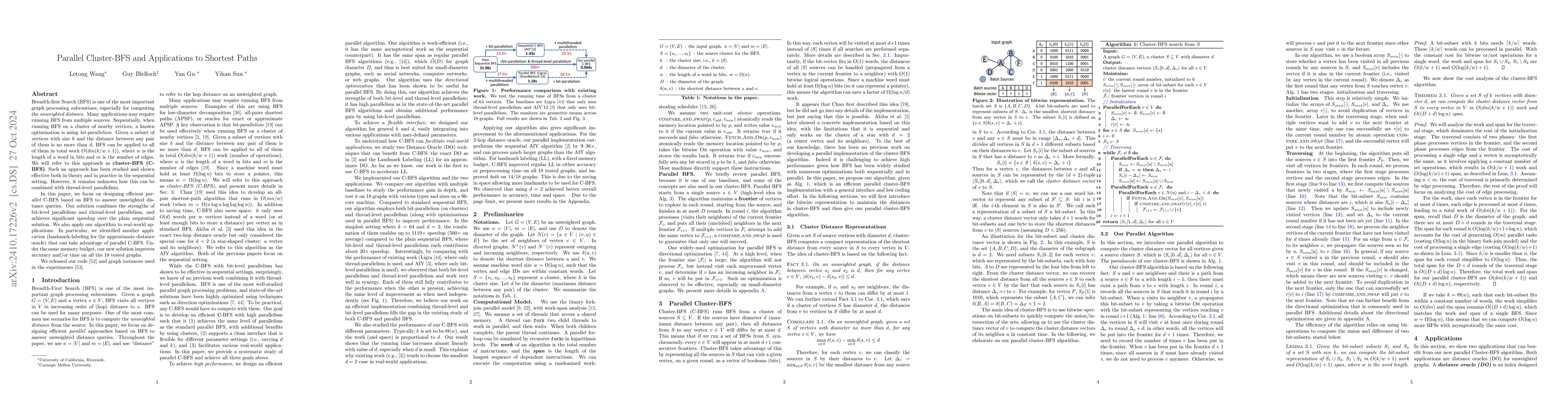 Thumbnail for Parallel Cluster-BFS and Applications to Shortest Paths