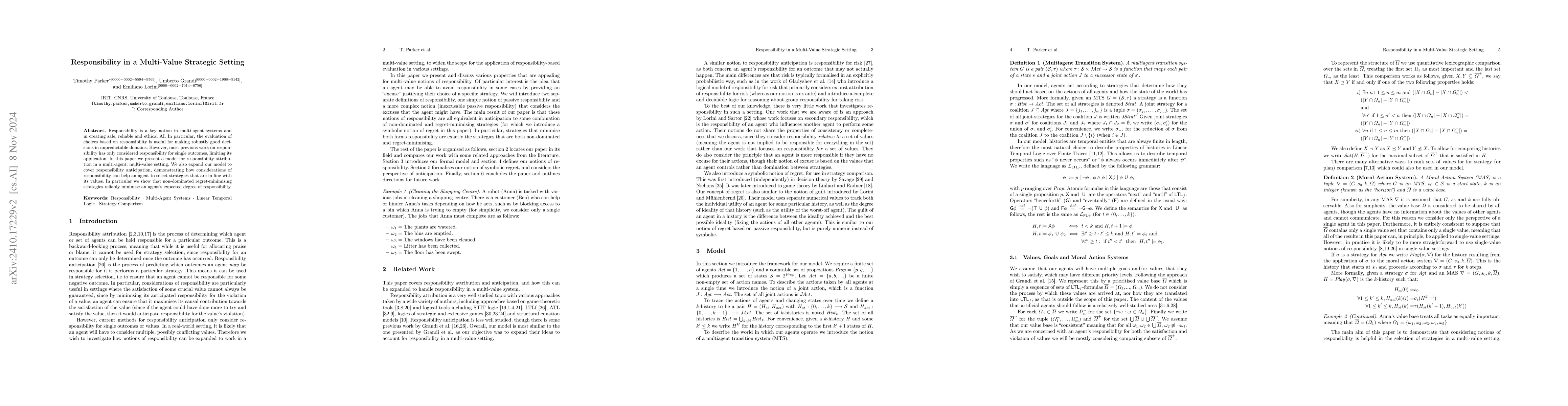 Thumbnail for Responsibility in a Multi-Value Strategic Setting