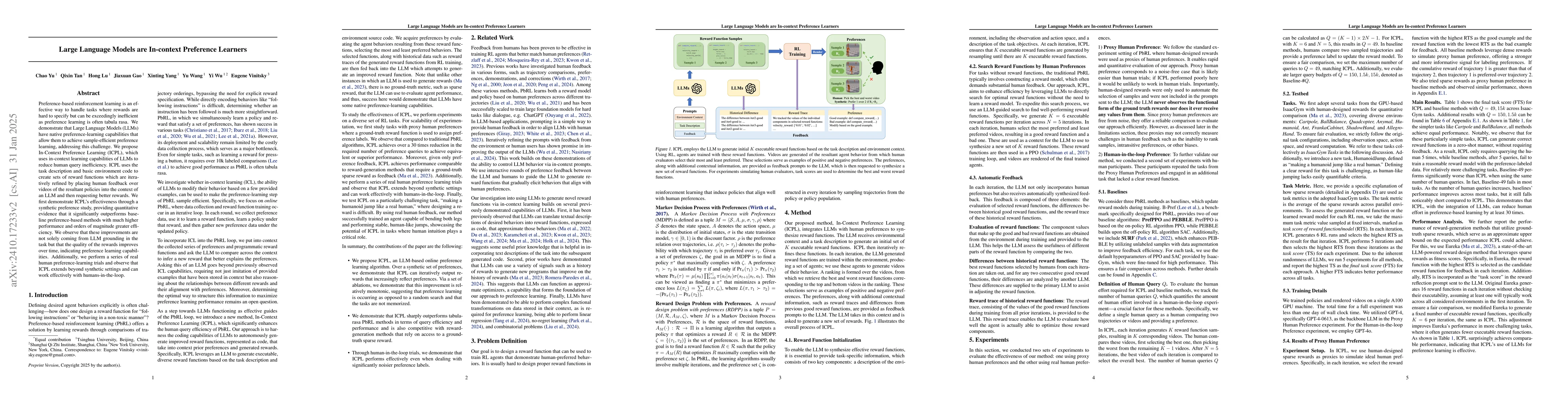 Thumbnail for Few-shot In-Context Preference Learning Using Large Language Models