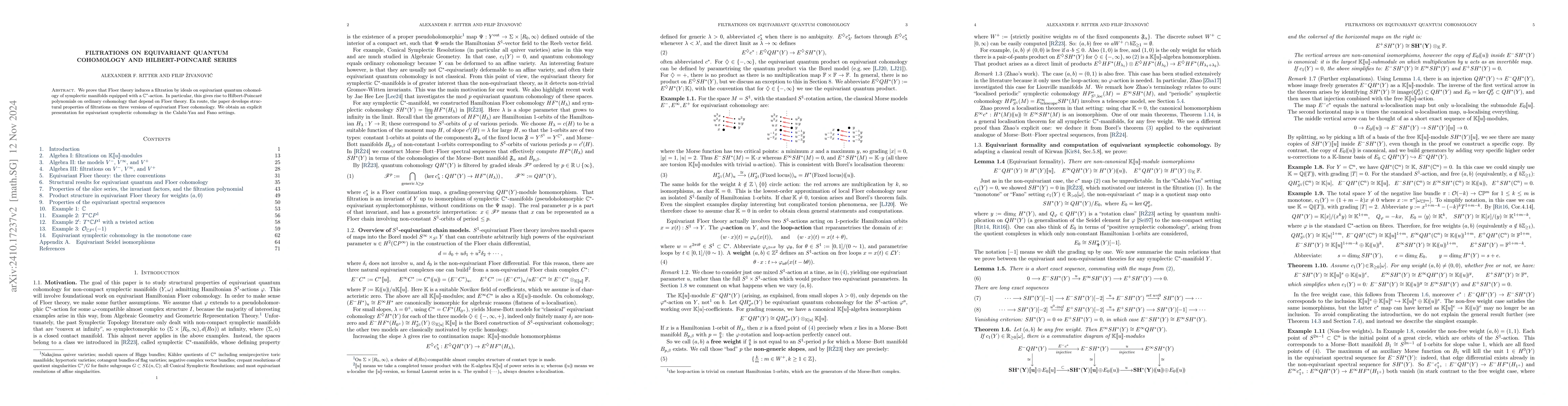 Thumbnail for Filtrations on equivariant quantum cohomology and Hilbert-Poincaré
  series