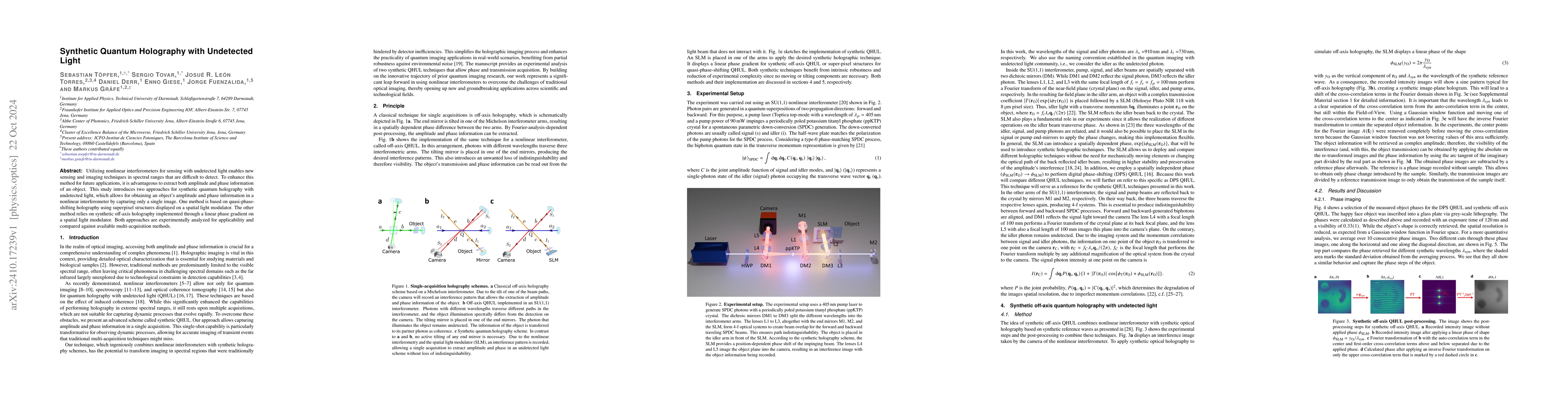 Thumbnail for Synthetic Quantum Holography with Undetected Light