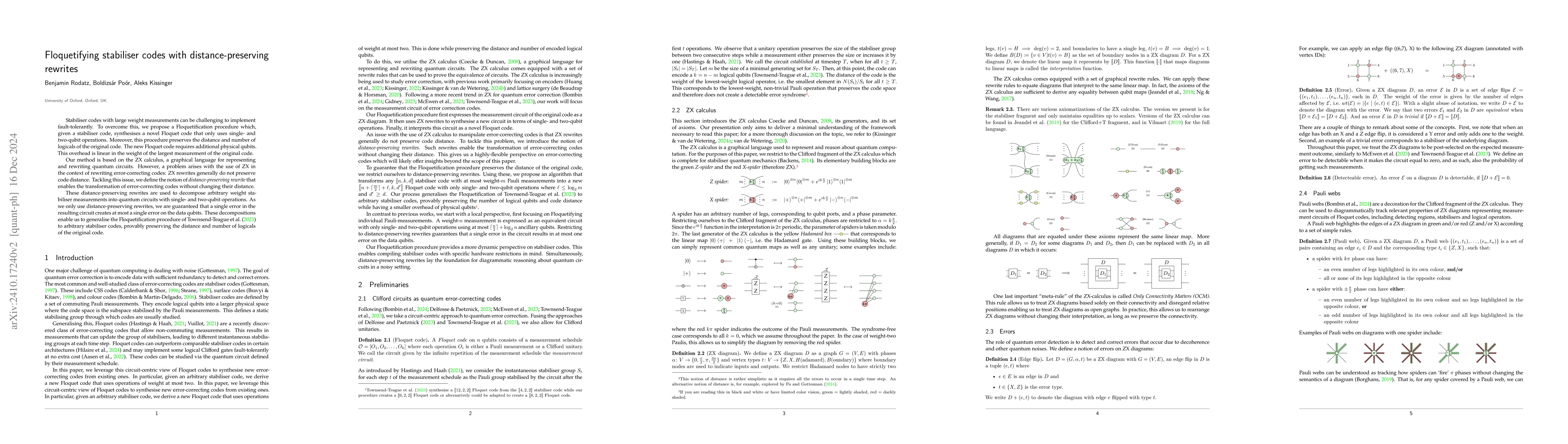 Thumbnail for Floquetifying stabiliser codes with distance-preserving rewrites