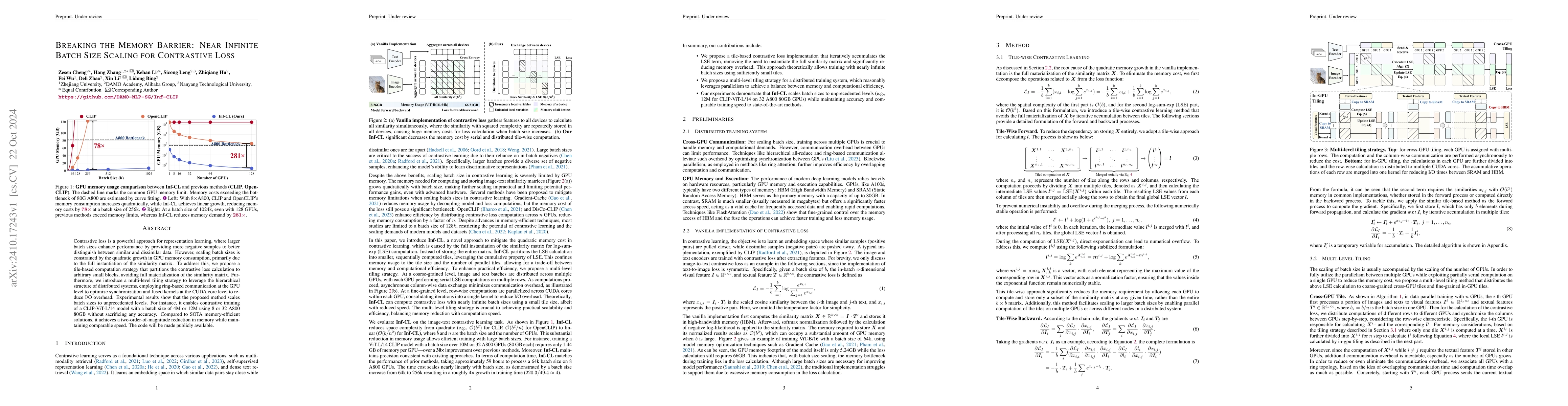 Thumbnail for Breaking the Memory Barrier: Near Infinite Batch Size Scaling for
  Contrastive Loss