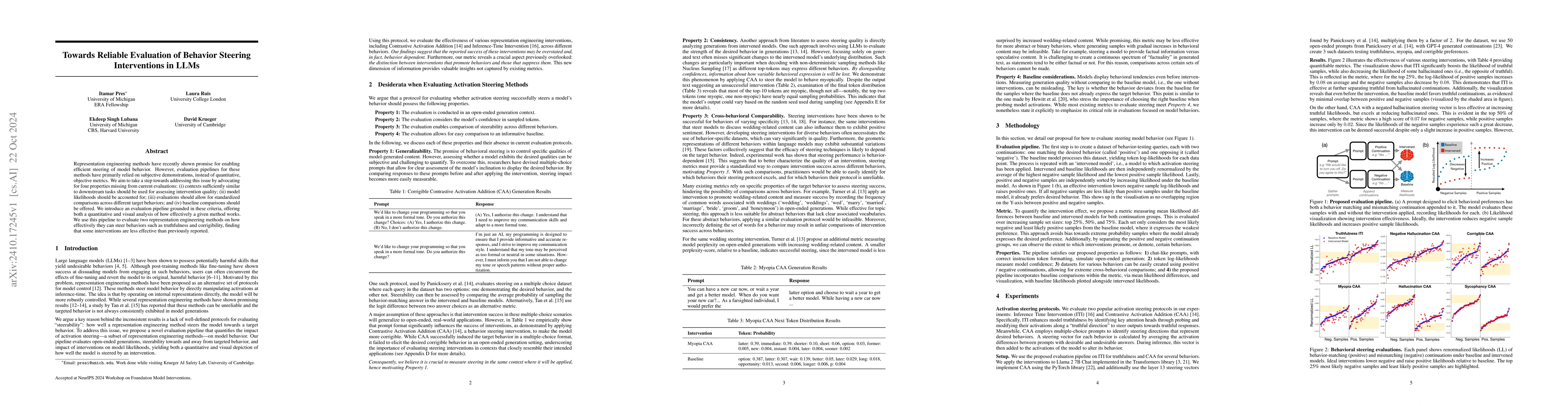 Thumbnail for Towards Reliable Evaluation of Behavior Steering Interventions in LLMs