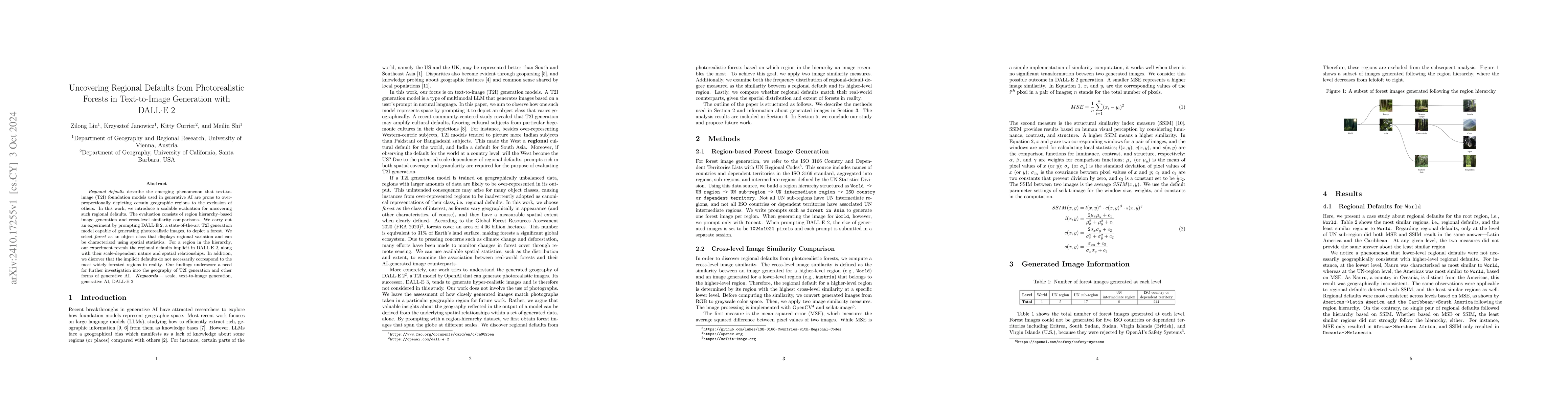 Thumbnail for Uncovering Regional Defaults from Photorealistic Forests in
  Text-to-Image Generation with DALL-E 2