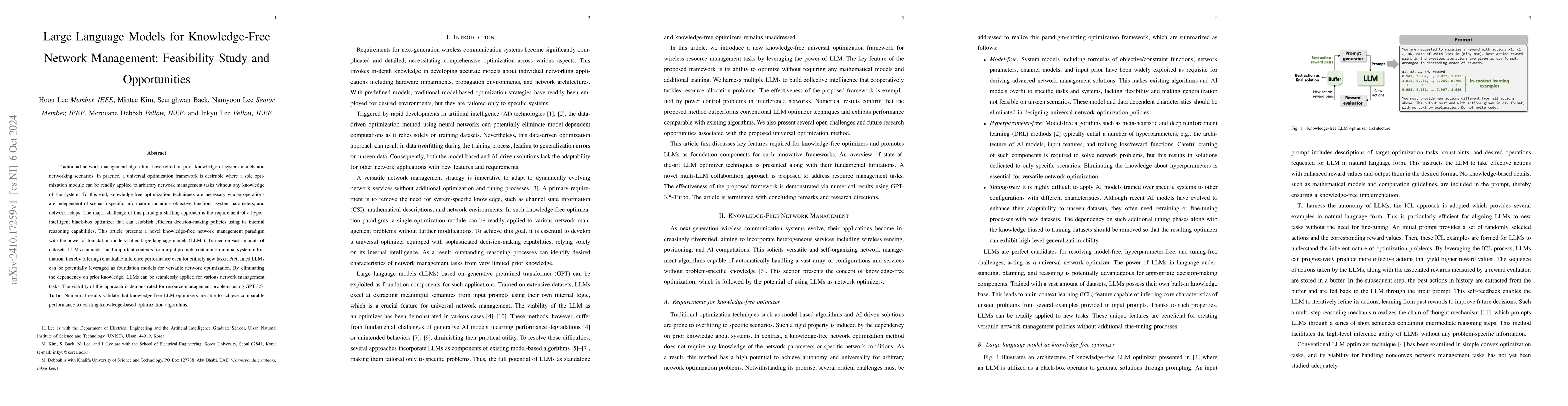 Thumbnail for Large Language Models for Knowledge-Free Network Management: Feasibility
  Study and Opportunities