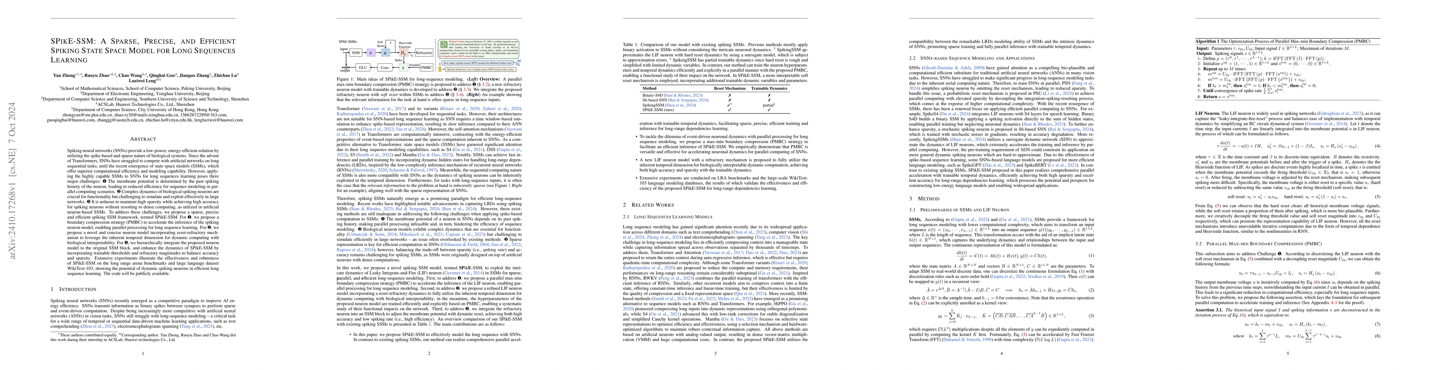 Thumbnail for SPikE-SSM: A Sparse, Precise, and Efficient Spiking State Space Model
  for Long Sequences Learning