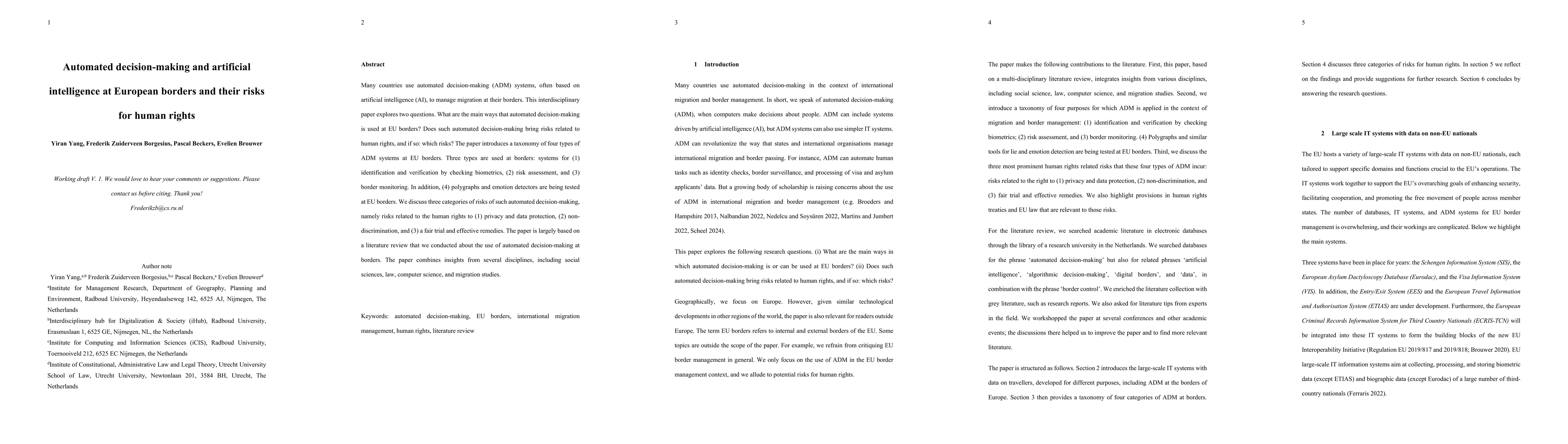 Thumbnail for Automated decision-making and artificial intelligence at European
  borders and their risks for human rights