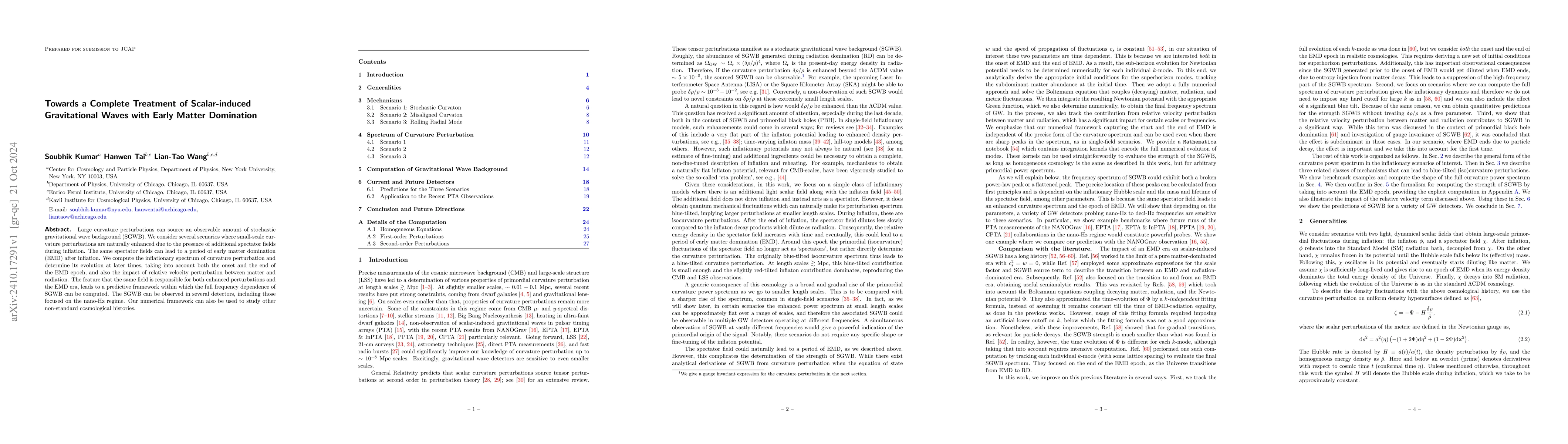 Thumbnail for Towards a Complete Treatment of Scalar-induced Gravitational Waves with
  Early Matter Domination